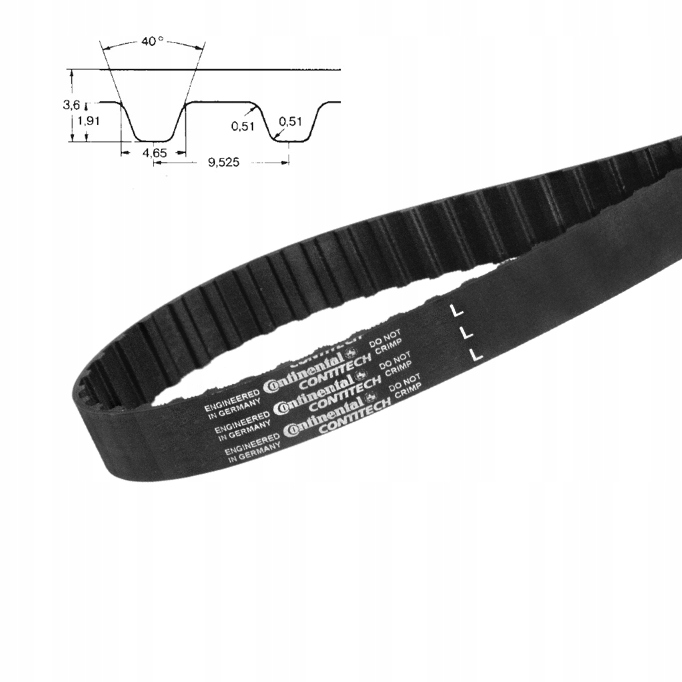 Ozubený remeň ZR 510L dĺžka 1295,4 mm šírka 25 mm CONTINENTAL 136 zubov